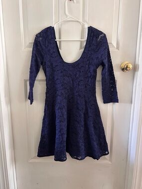 Free People Navy Blue Lace Dress